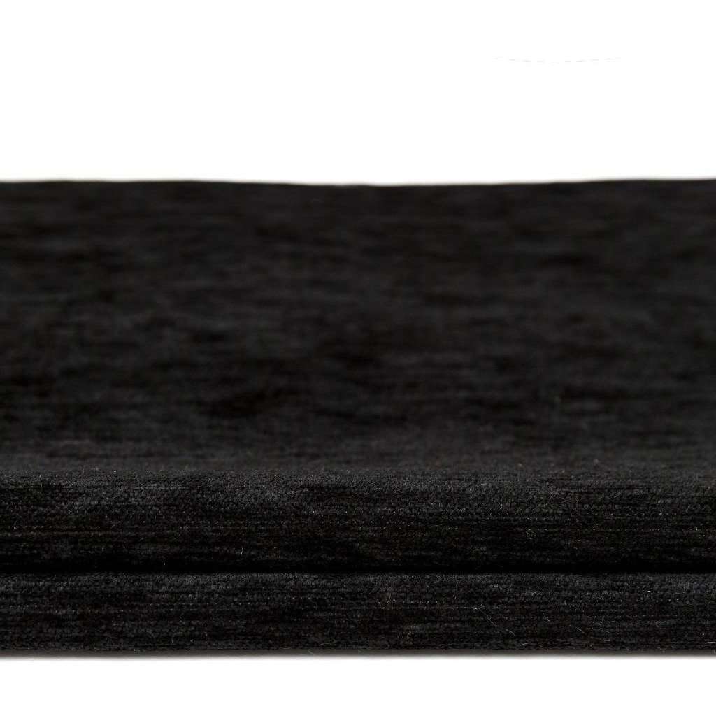 McAlister Textiles Plain Chenille Black Fabric Fabrics 