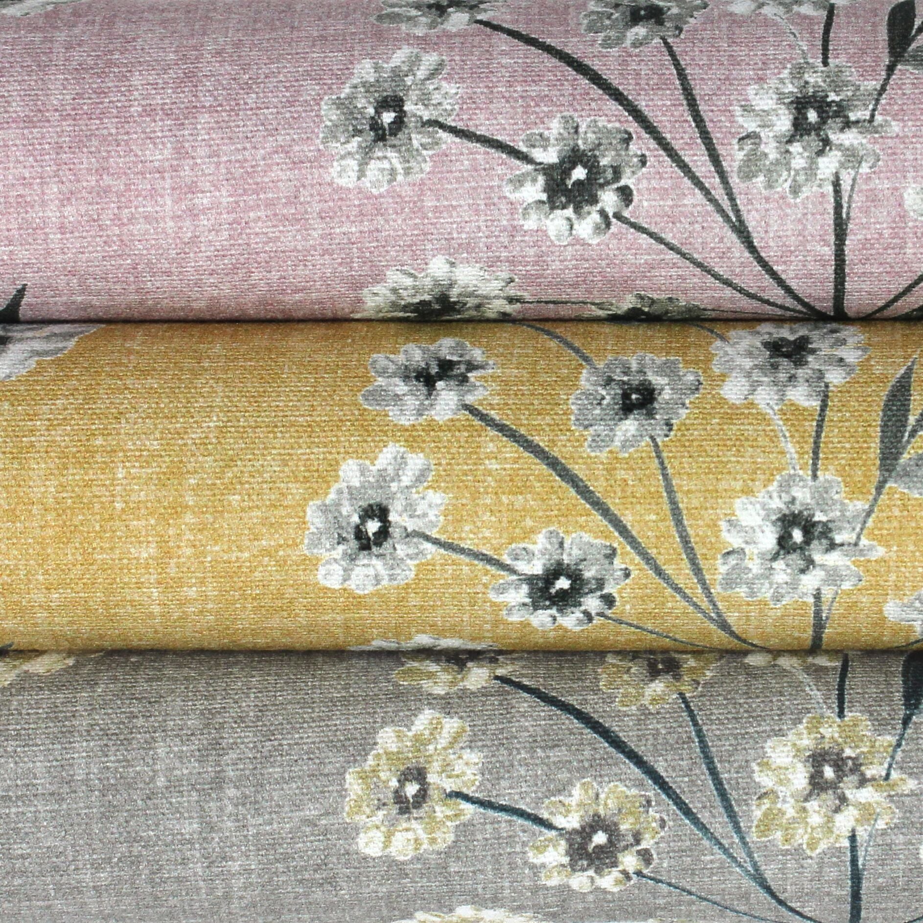 McAlister Textiles Meadow Blush Pink Floral Cotton Print Fabric Fabrics 