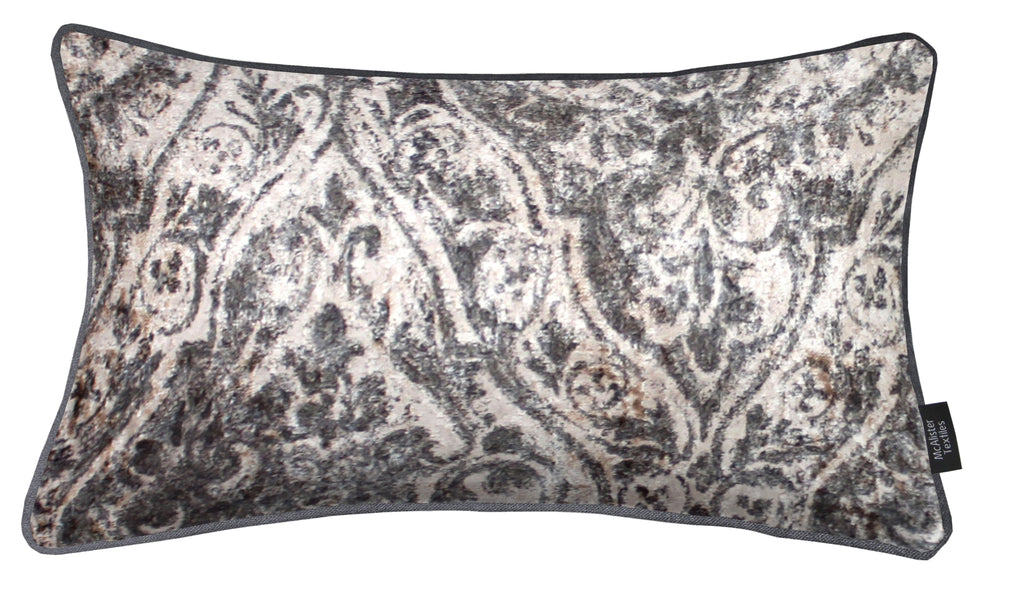 McAlister Textiles Renaissance Charcoal Grey Printed Velvet Pillow Pillow Cover Only 50cm x 30cm 