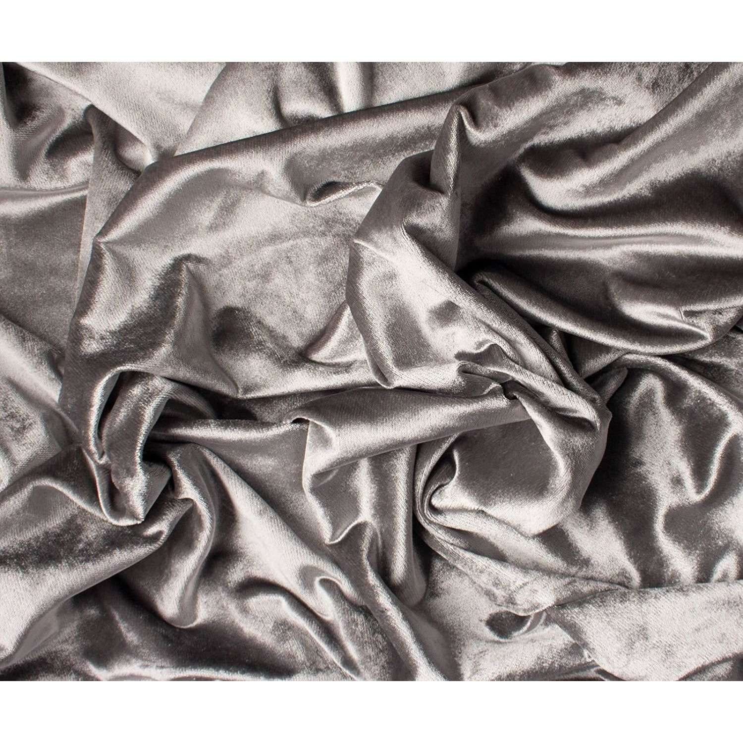 McAlister Textiles Crushed Velvet Silver Fabric Fabrics 