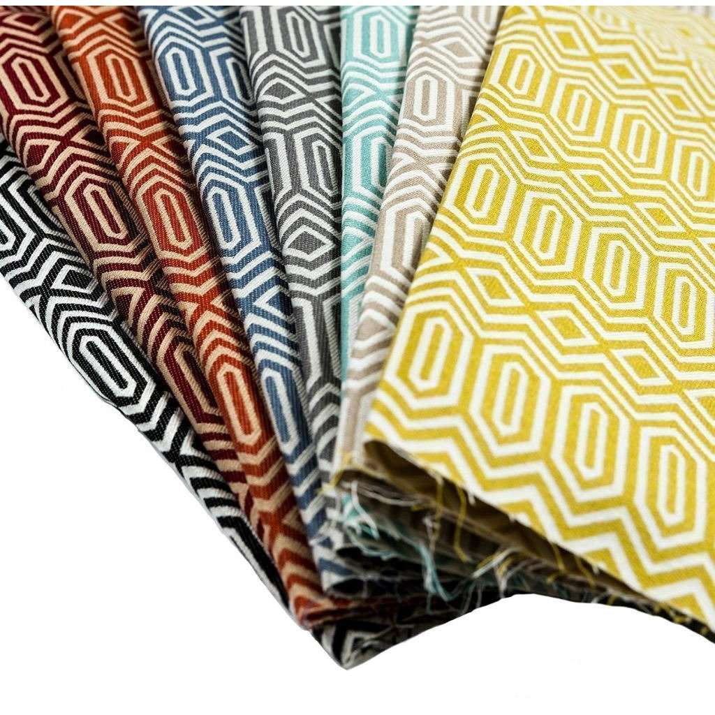 McAlister Textiles Colorado Geometric Burnt Orange Fabric Fabrics 