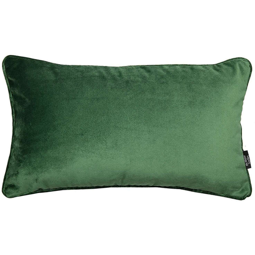 McAlister Textiles Matt Moss Green Piped Velvet Pillow Pillow Cover Only 50cm x 30cm 