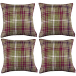 Cargar imagen en el visor de la galería, McAlister Textiles Angus Purple + Green Tartan 43cm x 43cm Cushion Sets Cushions and Covers Cushion Covers Set of 4 
