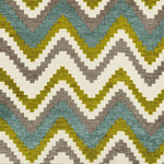 Cargar imagen en el visor de la galería, McAlister Textiles Navajo Blue + Lime Green Striped Fabric Fabrics 1 Metre 
