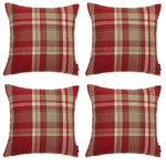 Cargar imagen en el visor de la galería, McAlister Textiles Heritage Red + White Tartan 43cm x 43cm Cushion Sets Cushions and Covers Cushion Covers Set of 4 
