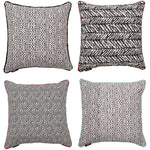 Cargar imagen en el visor de la galería, McAlister Textiles Aztec Geometric Black + White 43cm x 43cm Cushion Sets Cushions and Covers Set of 4 Cushion Covers 
