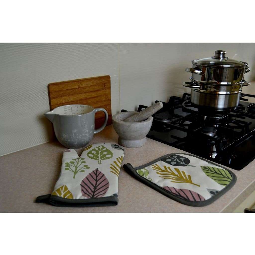 McAlister Textiles Magda Pink Cotton Print Single Oven Mitt Kitchen Accessories 