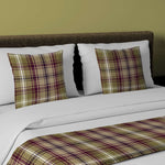 Cargar imagen en el visor de la galería, McAlister Textiles Angus Purple + Green Tartan Bedding Set Bedding Set Runner (50x240cm) + 2x Cushion Covers 
