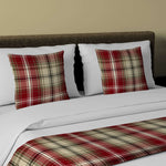 Cargar imagen en el visor de la galería, McAlister Textiles Angus Red + White Tartan Bedding Set Bedding Set Runner (50x240cm) + 2x Cushion Covers 
