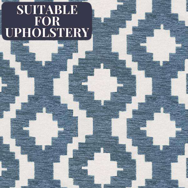 McAlister Textiles Arizona Geometric Wedgewood Blue Fabric Fabrics 