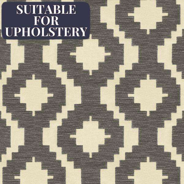 McAlister Textiles Arizona Geometric Charcoal Grey Fabric Fabrics 