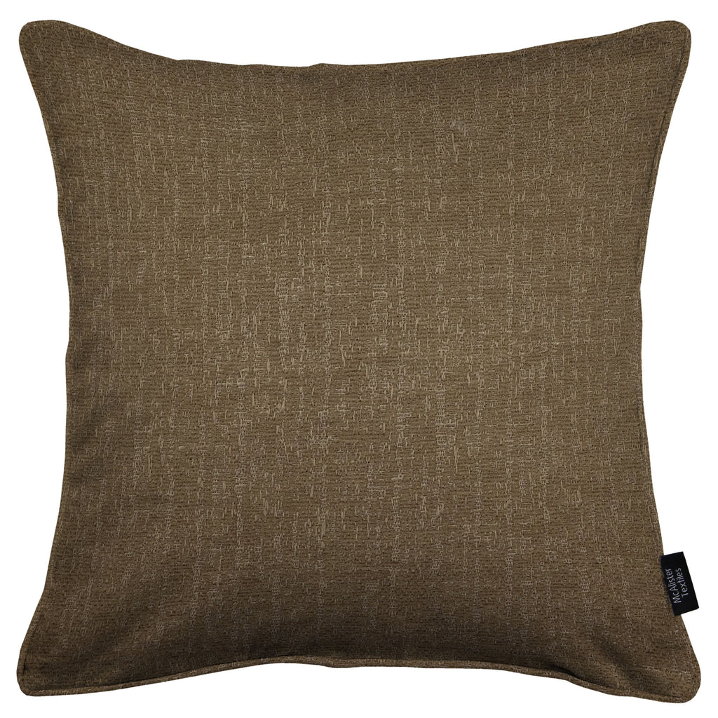 McAlister Textiles Eternity Mocha Chenille Cushions Cushions and Covers Cover Only 43cm x 43cm 