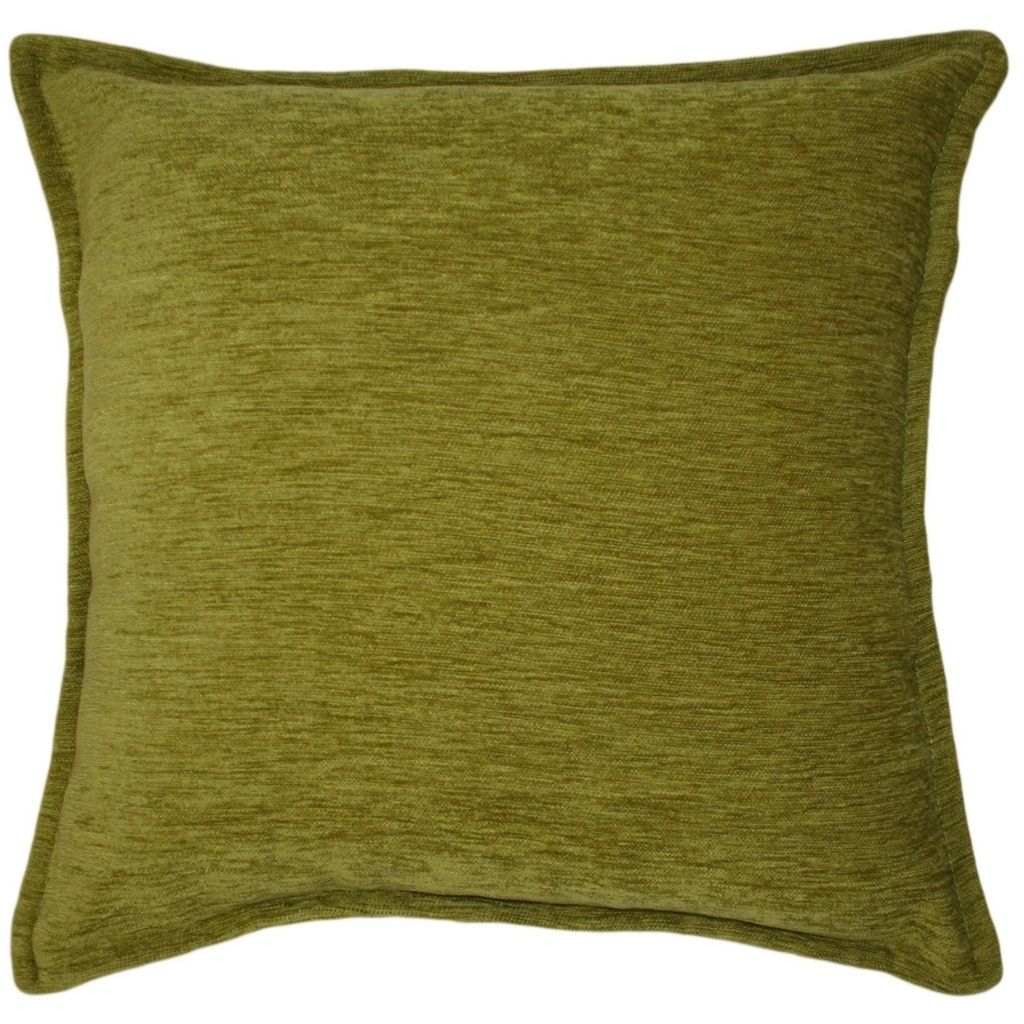 McAlister Textiles Plain Chenille Lime Green Cushion Cushions and Covers Cover Only 43cm x 43cm 