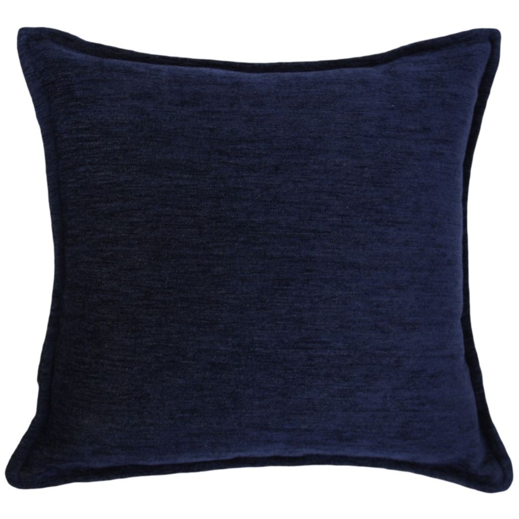 McAlister Textiles Plain Chenille Navy Blue Cushion Cushions and Covers Polyester Filler 43cm x 43cm 