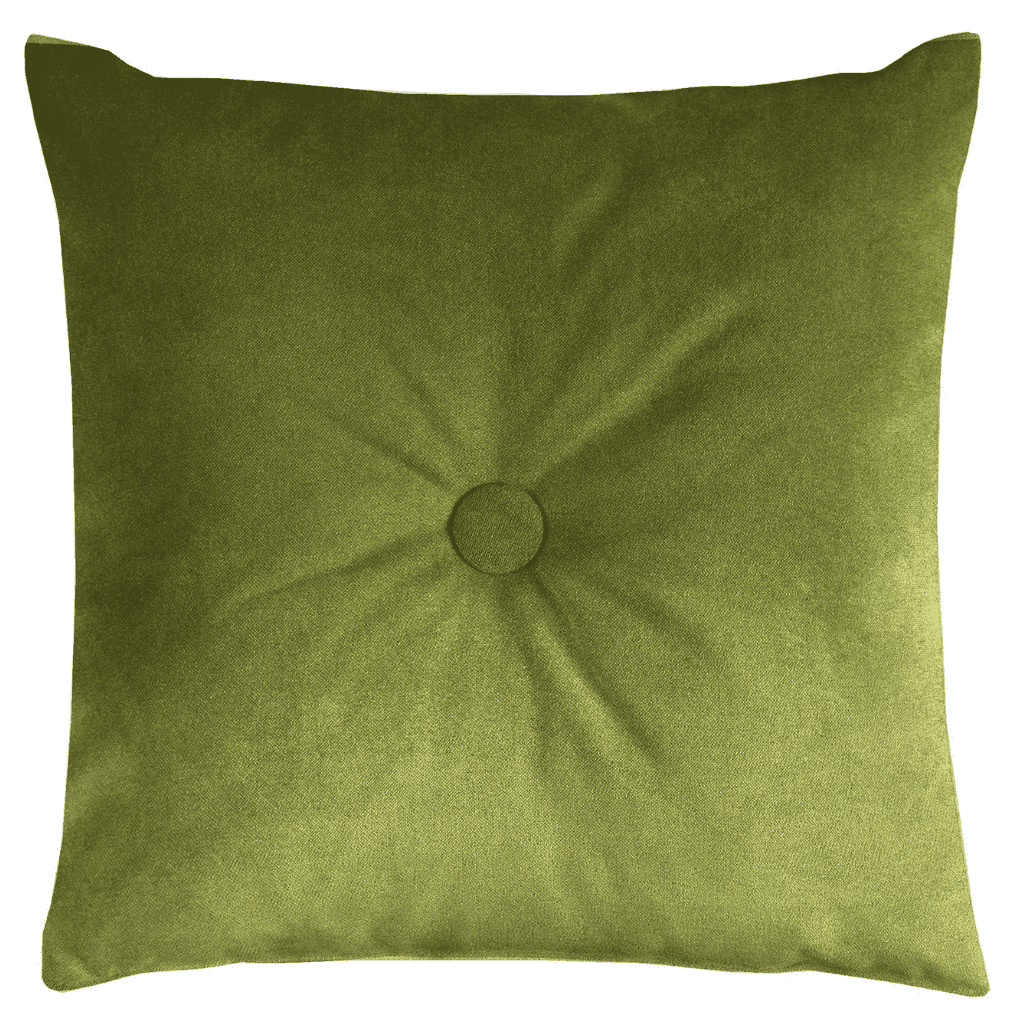 McAlister Textiles Matt Lime Green Velvet Button Cushions Cushions and Covers Polyester Filler 43cm x 43cm 