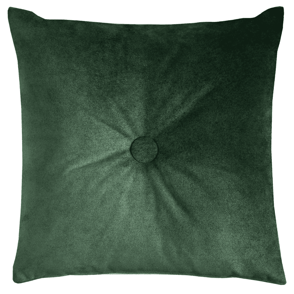 McAlister Textiles Matt Moss Green Velvet Button Cushions Cushions and Covers Polyester Filler 43cm x 43cm 