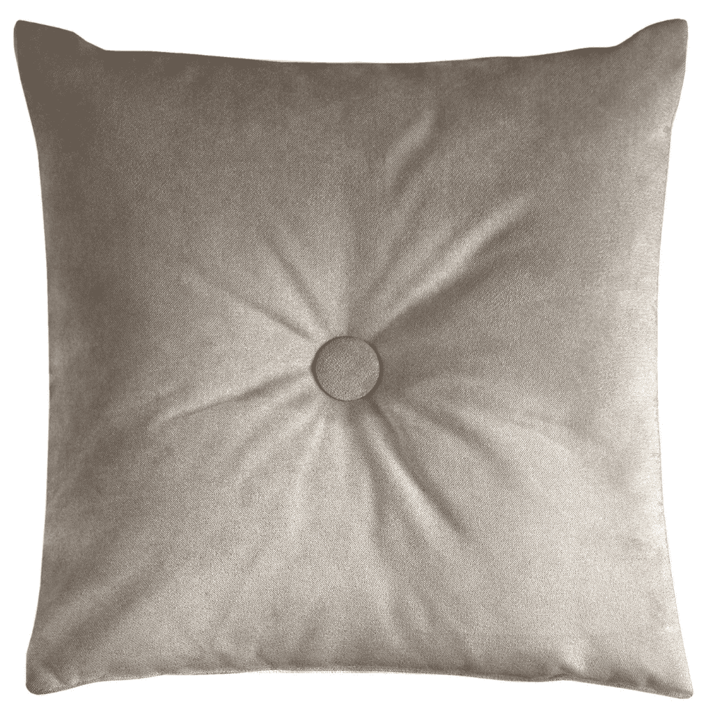 McAlister Textiles Matt Beige Mink Velvet Button Cushions Cushions and Covers Polyester Filler 43cm x 43cm 