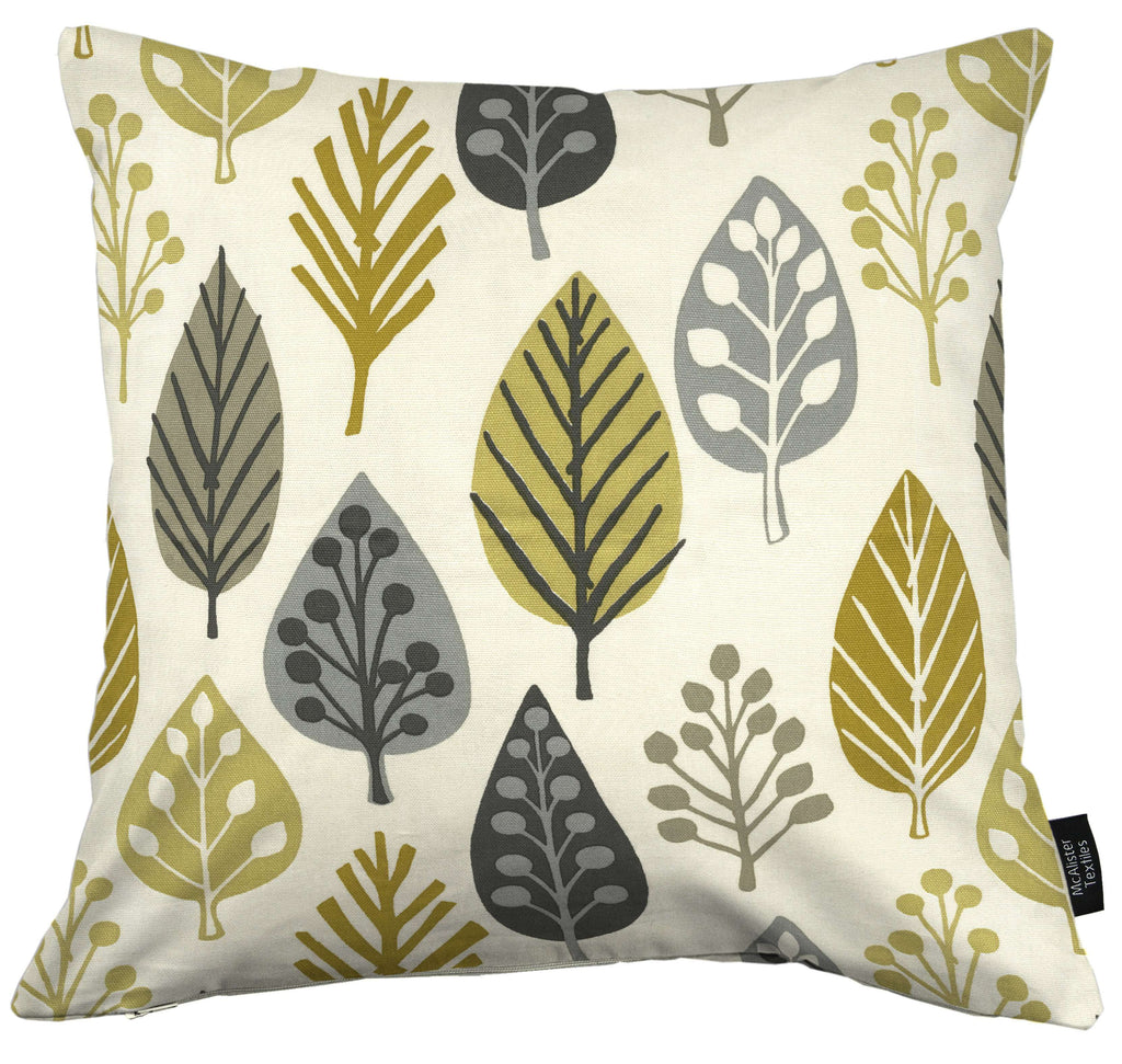 McAlister Textiles Magda Cotton Print Ochre Yellow Cushion Cushions and Covers Cover Only 43cm x 43cm 