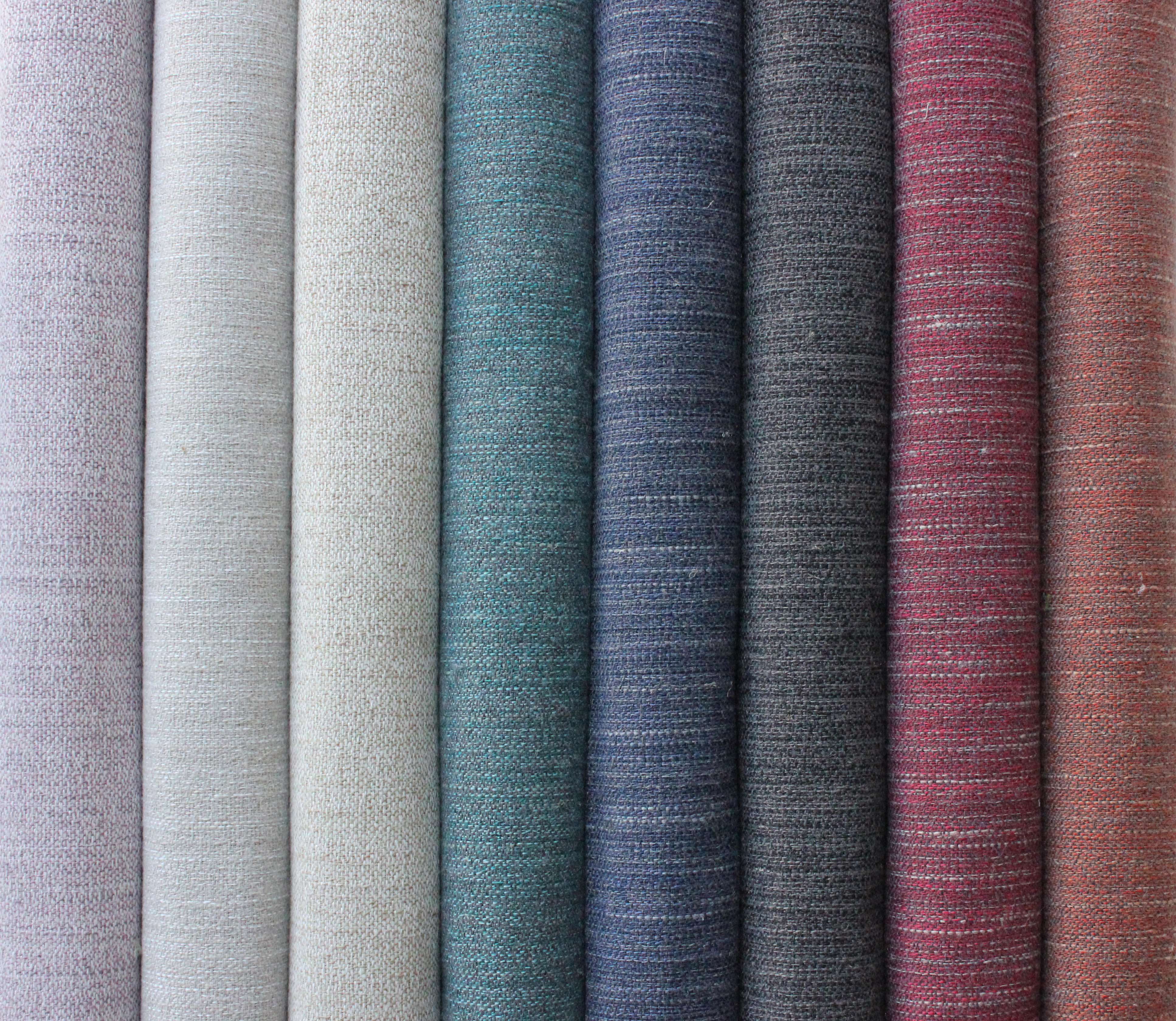 McAlister Textiles Hamleton Rustic Linen Blend Navy Blue Plain Fabric Fabrics 