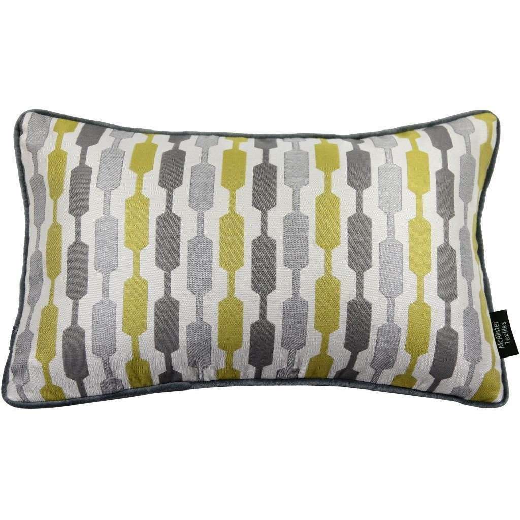 McAlister Textiles Lotta Ochre Yellow + Grey Pillow Pillow Cover Only 50cm x 30cm 