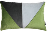 Cargar imagen en el visor de la galería, McAlister Textiles 3 Colour Patchwork Velvet Green, Charcoal + Grey Pillow Pillow Cover Only 50cm x 30cm 
