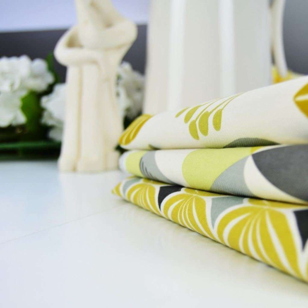 McAlister Textiles Vita Cotton Print Ochre Yellow Fabric Fabrics 