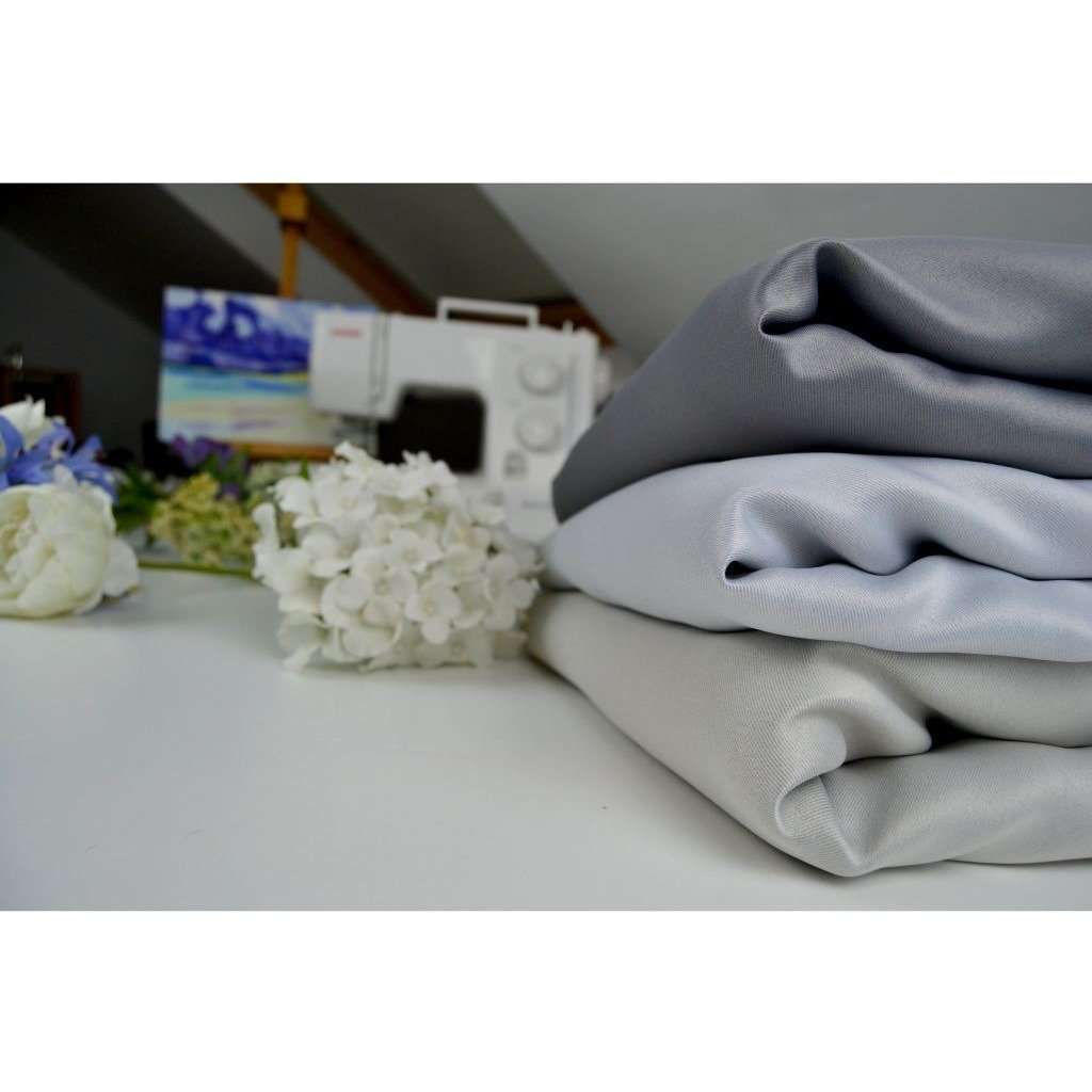 McAlister Textiles Minerals Cream White Blackout Curtain Fabric Fabrics 
