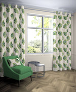 Cargar imagen en el visor de la galería, McAlister Textiles Leaf Forest Green Floral Cotton Print Curtains Tailored Curtains 
