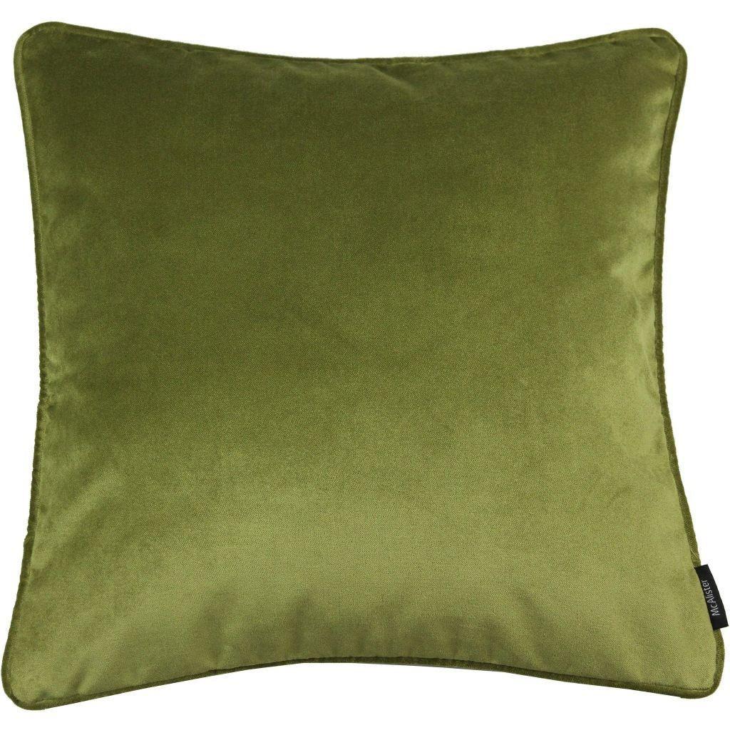 McAlister Textiles Matt Lime Green Piped Velvet Cushion Cushions and Covers Cover Only 43cm x 43cm 