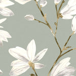 Cargar imagen en el visor de la galería, McAlister Textiles Magnolia Duck Egg Floral Cotton Print Fabric Fabrics 
