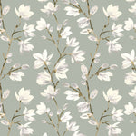 Cargar imagen en el visor de la galería, McAlister Textiles Magnolia Duck Egg Floral FR Fabric Fabrics 
