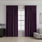 Cargar imagen en el visor de la galería, McAlister Textiles Matt Aubergine Purple Velvet Curtains Tailored Curtains 

