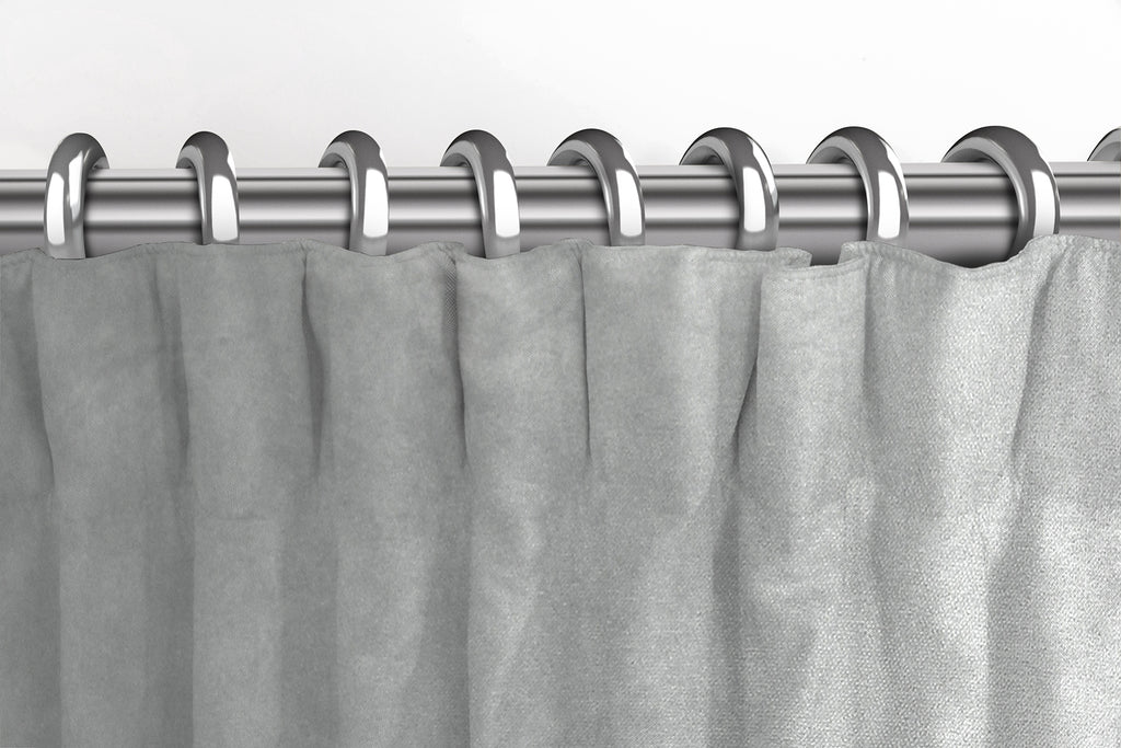 McAlister Textiles Matt Dove Grey Velvet Curtains Tailored Curtains 