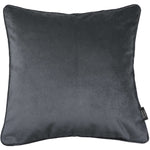 Cargar imagen en el visor de la galería, McAlister Textiles Matt Charcoal Grey Contrast Piped Velvet Cushion Cushions and Covers Cover Only 43cm x 43cm 
