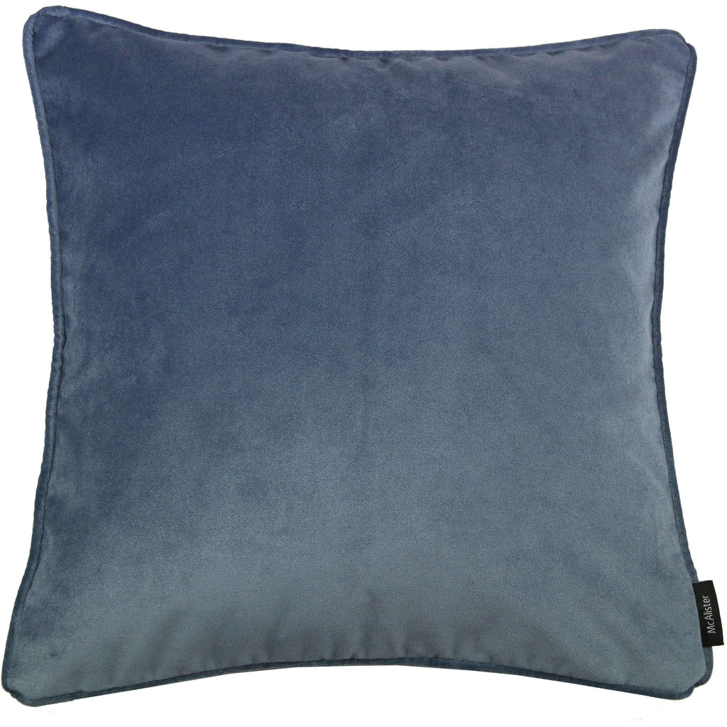 McAlister Textiles Matt Petrol Blue Piped Velvet Cushion Cushions and Covers Cover Only 43cm x 43cm 