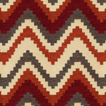 Cargar imagen en el visor de la galería, McAlister Textiles Navajo Red + Burnt Orange Striped Fabric Fabrics 1 Metre 
