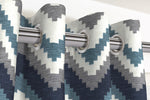 Cargar imagen en el visor de la galería, McAlister Textiles Navajo Navy Blue Striped Curtains Tailored Curtains 
