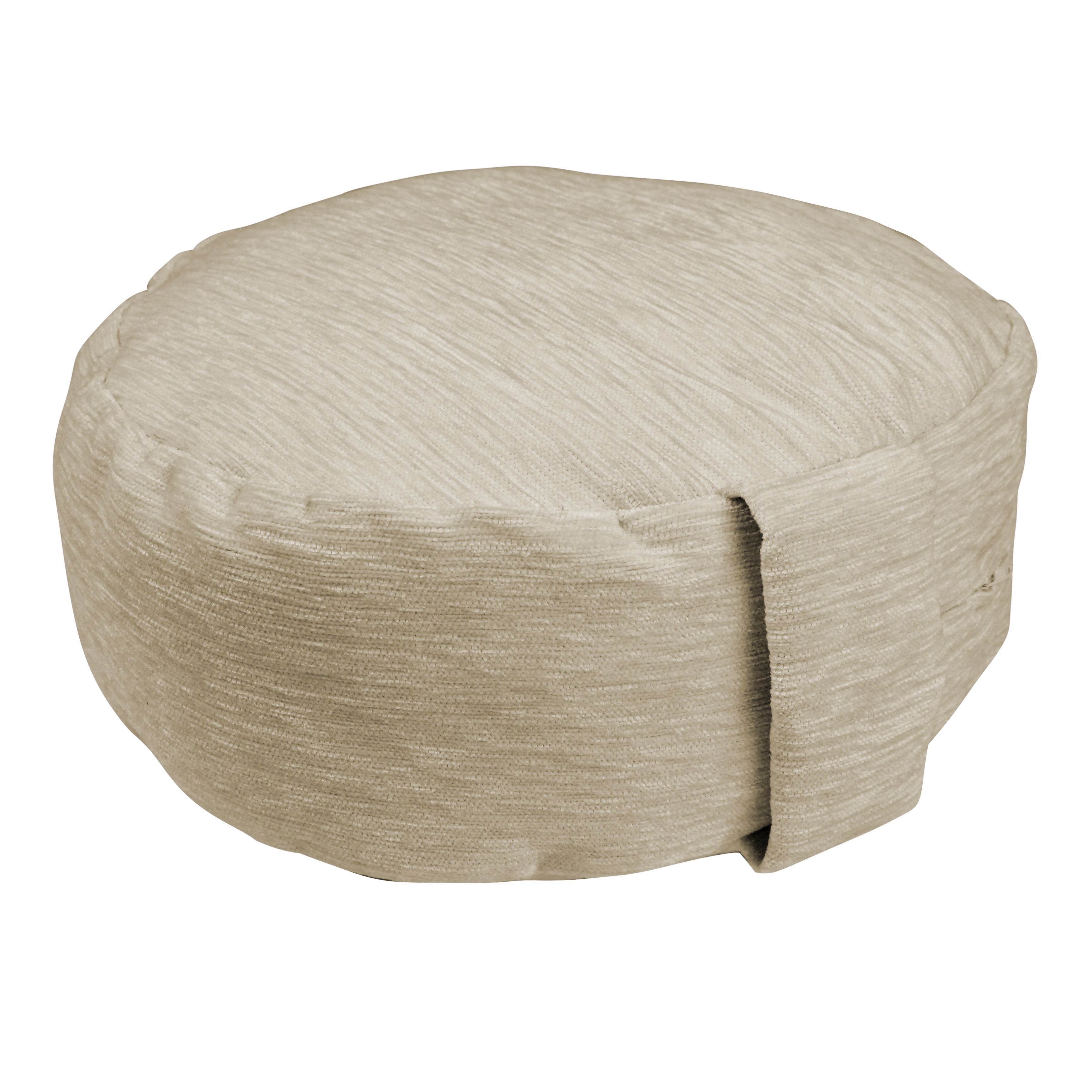 McAlister Textiles Plain Chenille Cream Circular Yoga Cushion Yoga Cushions 