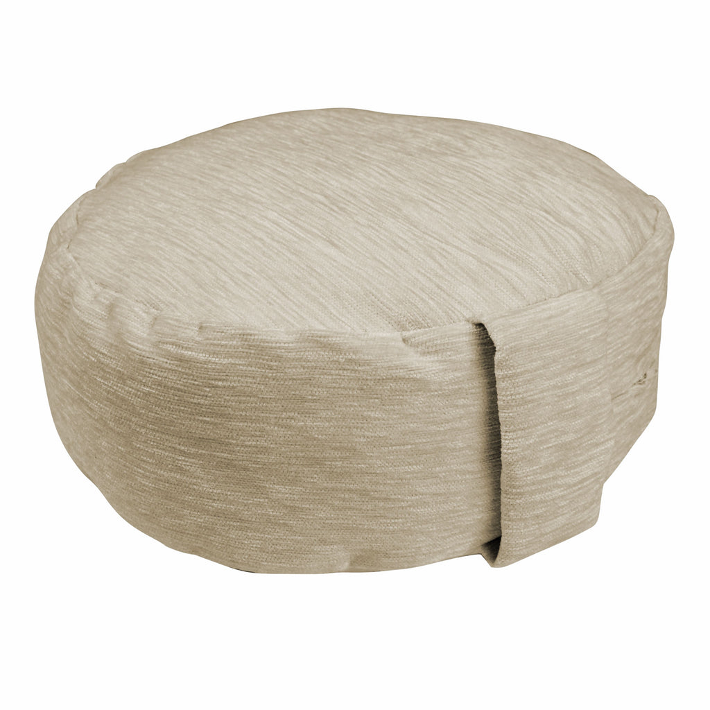 McAlister Textiles Plain Chenille Cream Circular Yoga Cushion Yoga Cushions 