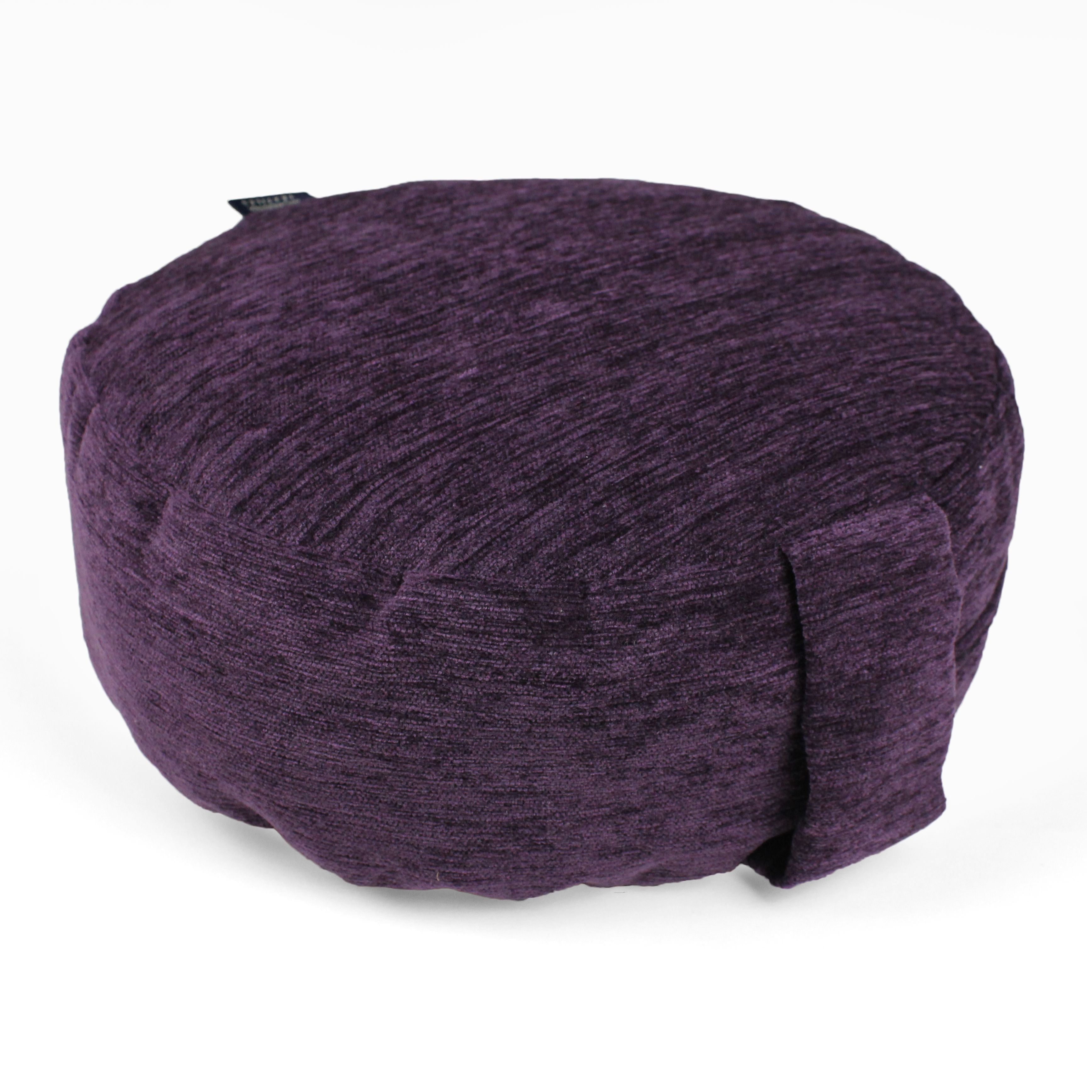 McAlister Textiles Plain Chenille Purple Circular Yoga Cushion Yoga Cushions 