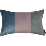 Cargar imagen en el visor de la galería, McAlister Textiles 3 Colour Patchwork Velvet Blue, Purple + Grey Pillow Pillow Cover Only 50cm x 30cm 
