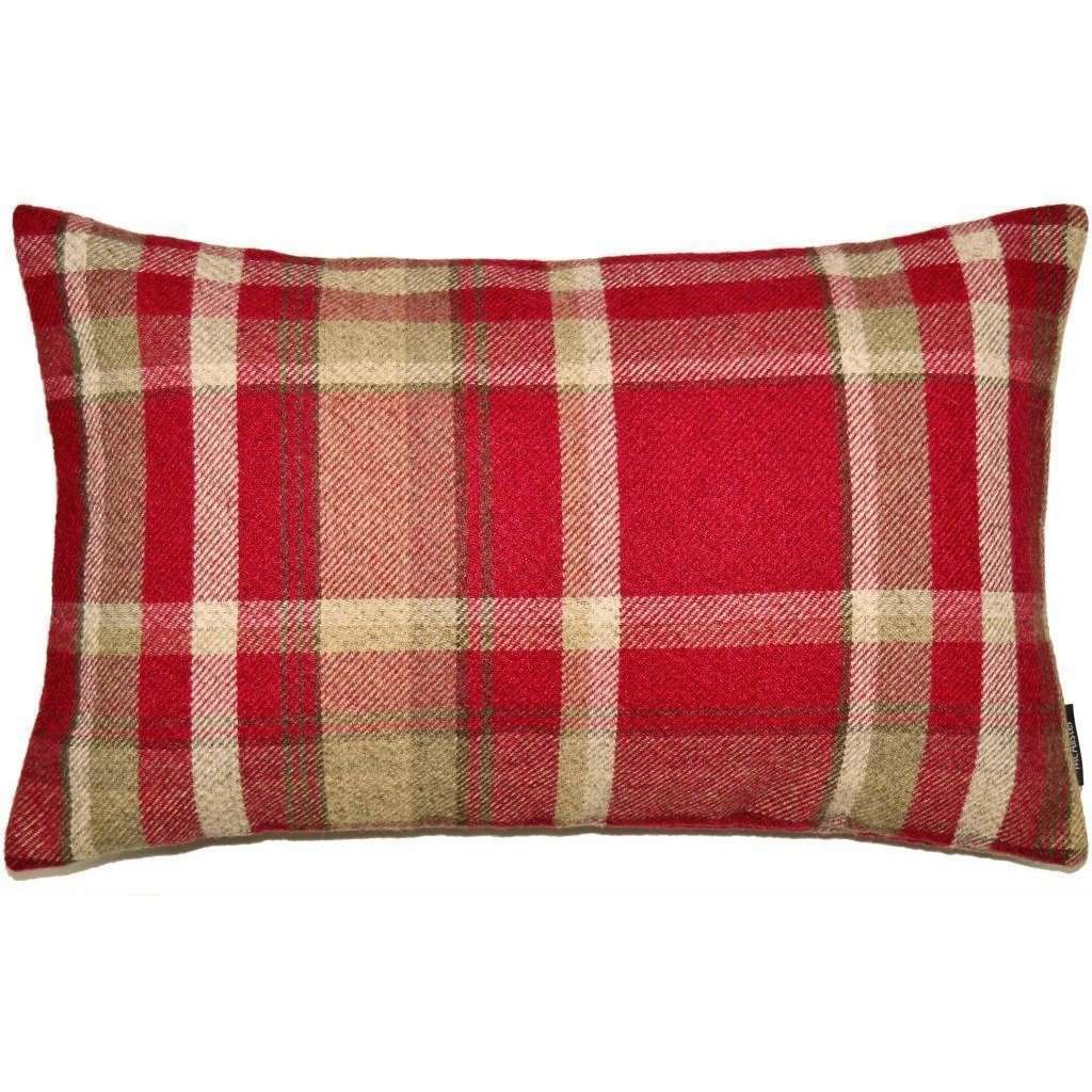 McAlister Textiles Heritage Red + White Tartan Pillow Pillow Cover Only 50cm x 30cm 