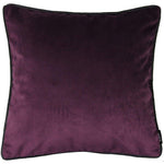 Cargar imagen en el visor de la galería, McAlister Textiles Matt Aubergine Purple Piped Velvet Cushion Cushions and Covers Cover Only 43cm x 43cm 
