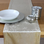 Cargar imagen en el visor de la galería, McAlister Textiles Crushed Velvet Champagne Gold Table Runner Throws and Runners 
