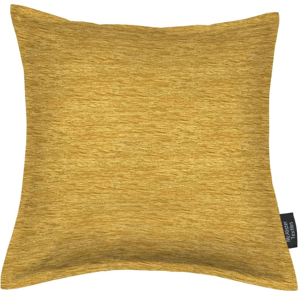 McAlister Textiles Plain Chenille Yellow Cushion Cushions and Covers Cover Only 43cm x 43cm 