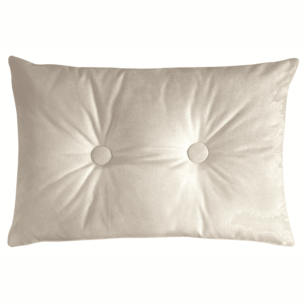 McAlister Textiles Matt Champagne Gold Velvet Button Cushions Pillow Polyester Filler 60cm x 40cm 