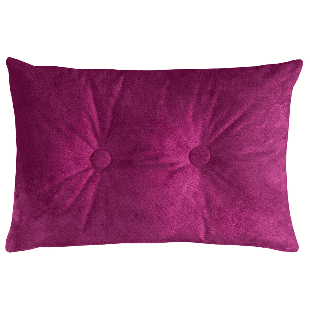 McAlister Textiles Matt Fuchsia Pink Velvet Button 40cm x 60cm Pillow Pillow Polyester Filler 60cm x 40cm 
