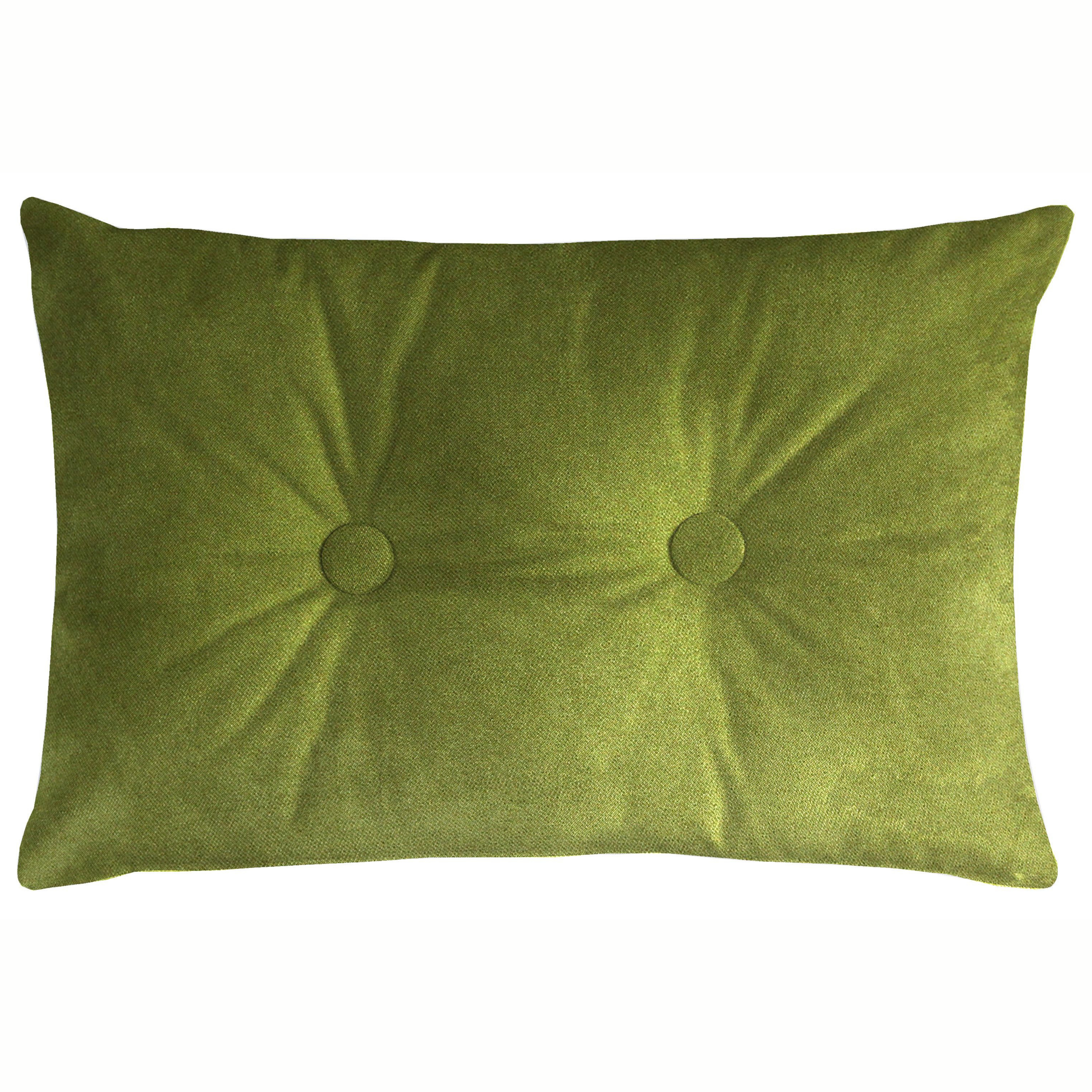 McAlister Textiles Matt Lime Green Velvet Button 40cm x 60cm Pillow Pillow Polyester Filler 60cm x 40cm 