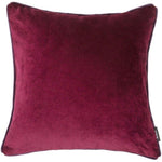 Cargar imagen en el visor de la galería, McAlister Textiles Matt Wine Red Contrast Piped Velvet Cushion Cushions and Covers Cover Only 43cm x 43cm 
