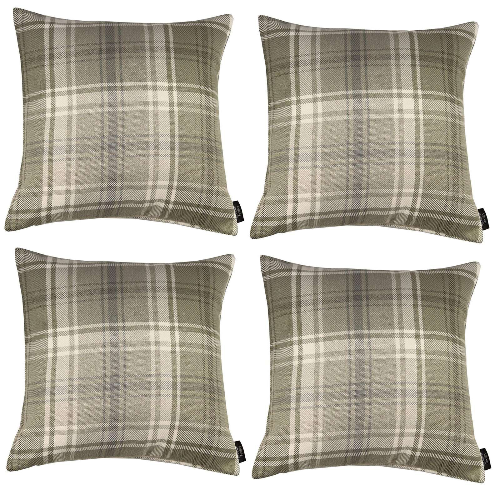McAlister Textiles Angus Beige Cream Tartan 43cm x 43cm Cushion Sets Cushions and Covers 